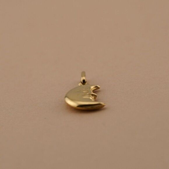 14k Real Gold Halfmoon Charm | Halfmoon Pendant | Birthday Gift | Timeless Gift - Picture 4 of 5